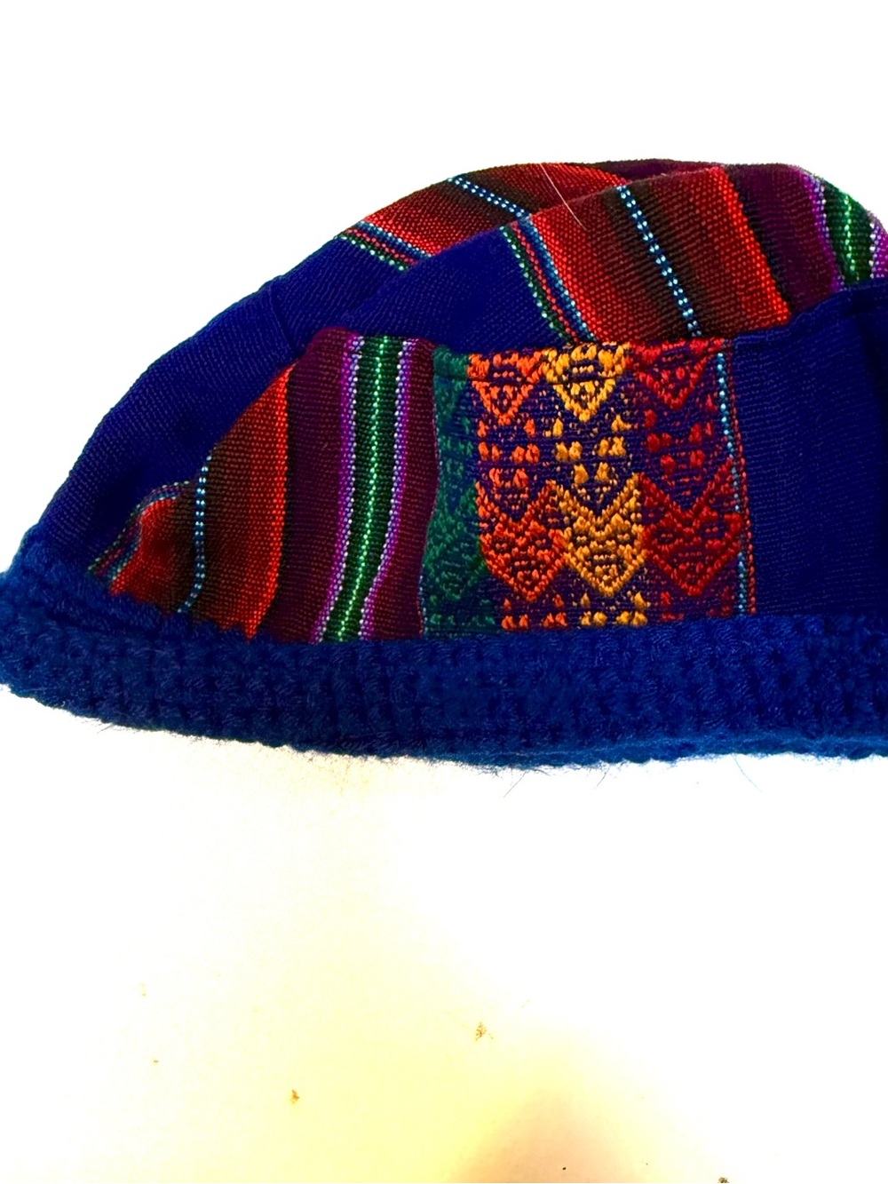 Handwoven Multicolor Blue Beanie Hat